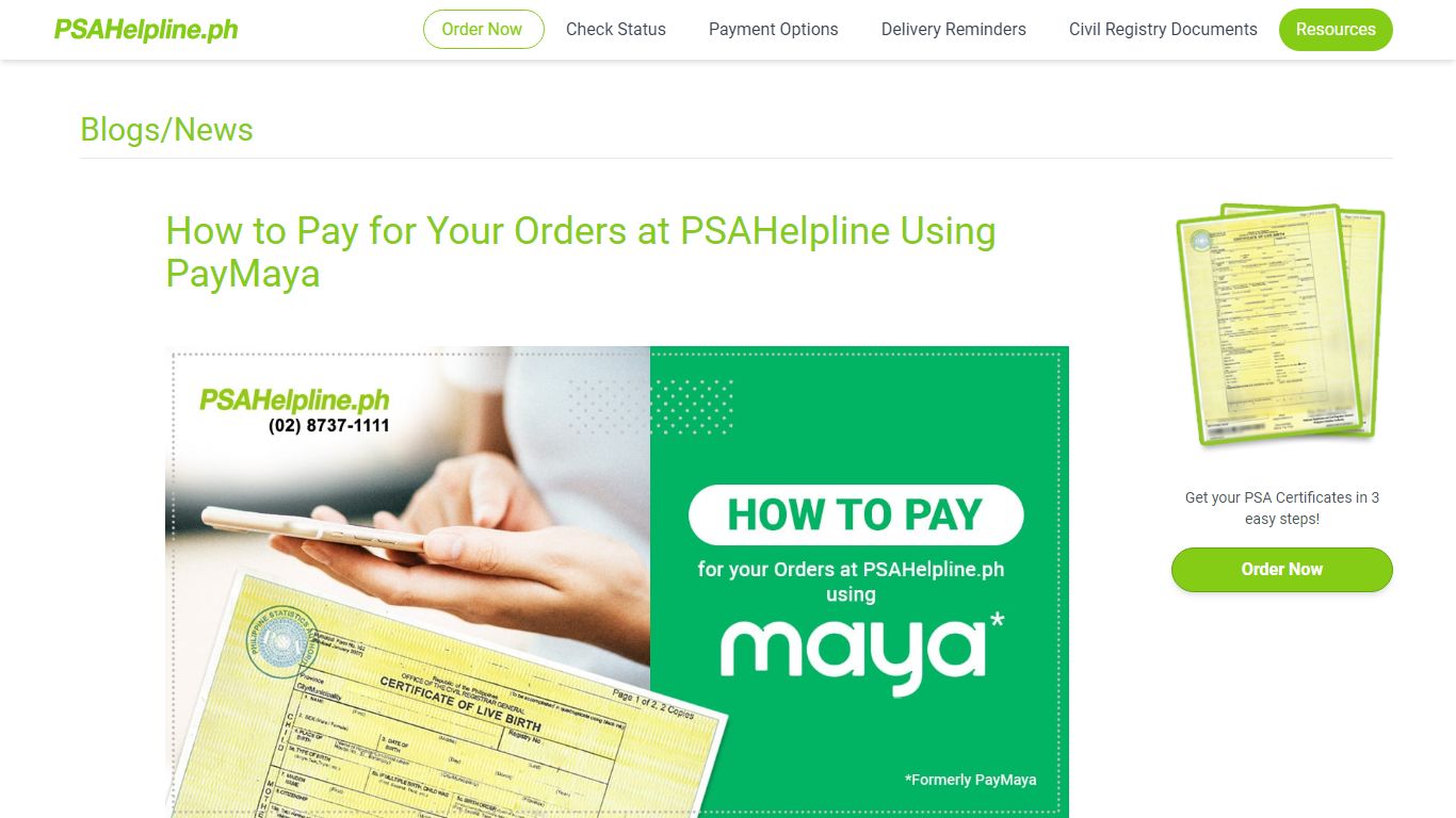 How to Pay for your PSA Birth Certificate using PayMaya