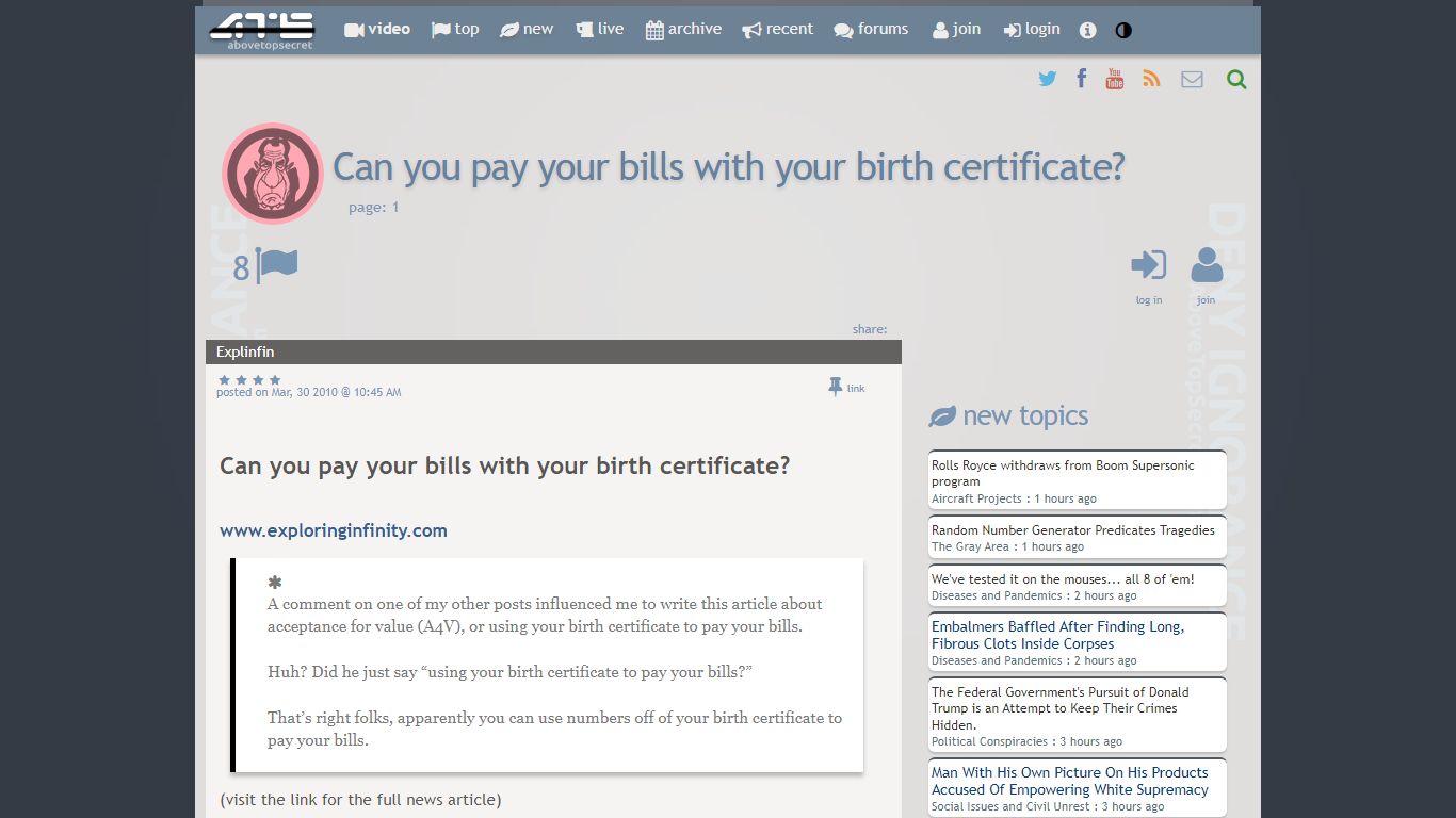 Can you pay your bills with your birth certificate?, page 1